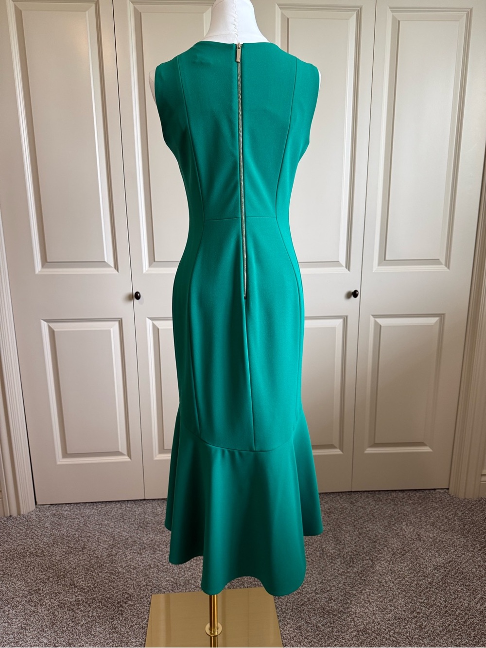 Calvin Klein Emerald Green Sleeveless Mermaid Midi Dress - Picture 2 of 4